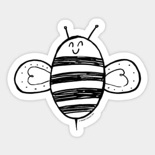 Happy bee - honey bee coloring illustration for beekeepers Sticker